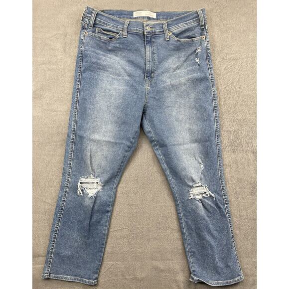 Levi's Signature Women's Jeans Heritage High Rise Straight Distressed Size 18 - Picture 1 of 16